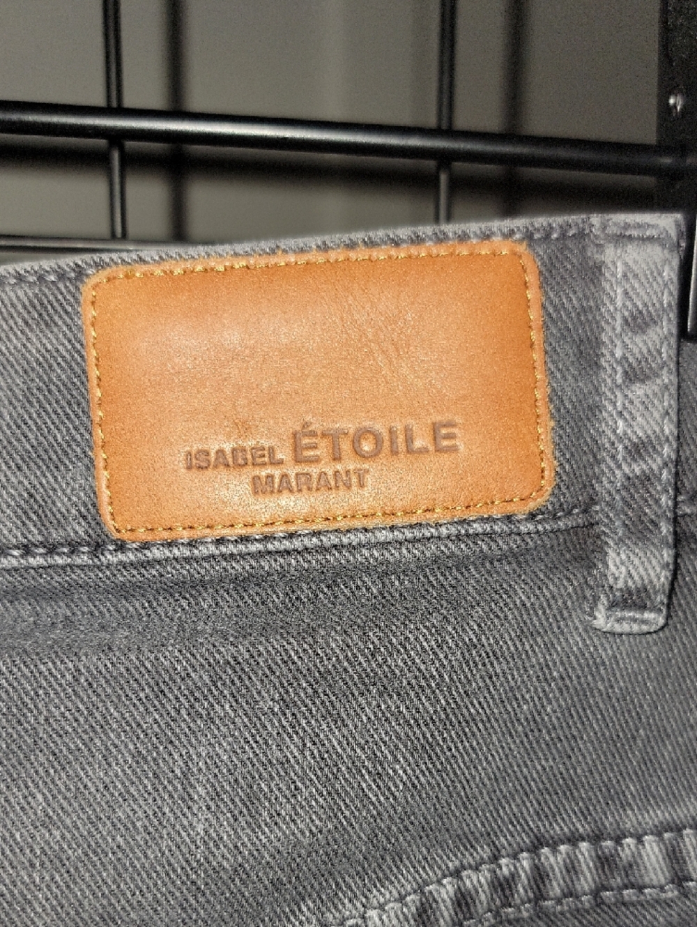 Isabel Marant ÈTOILE Charcoal Gray Cropped Jeans with Side Lace Trim - Picture 13 of 16